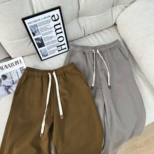 秋冬时尚 26022842 抽绳休闲百搭松紧腰加绒内里保暖舒适弯刀卫裤