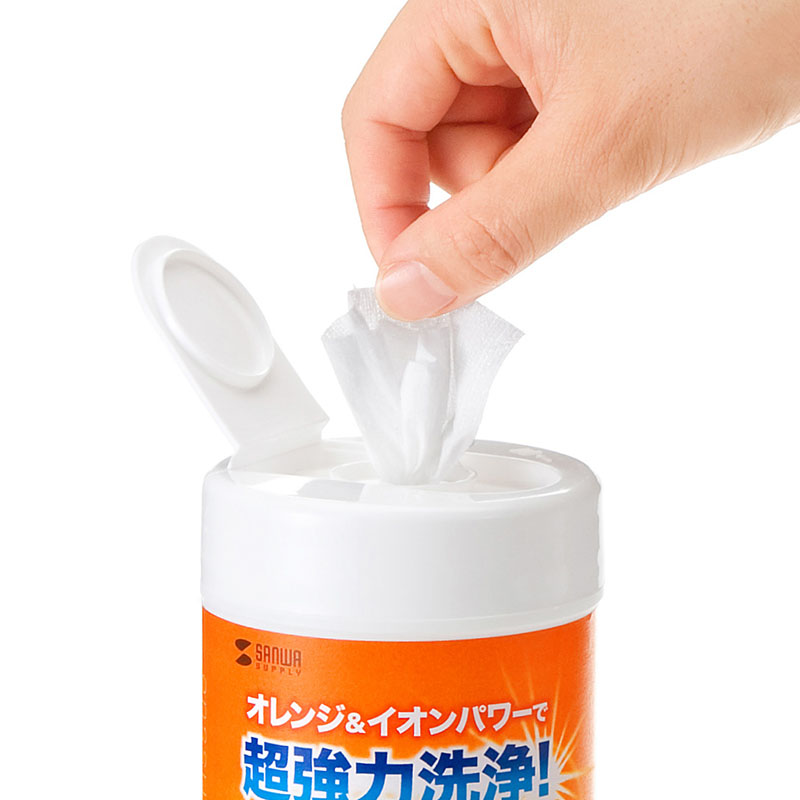 SANWA SUPPLY原装进口液晶清洁湿纸巾电视电脑手机除菌去污消臭SGS认证100抽清洁纸巾