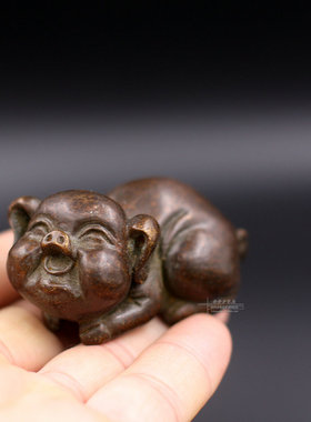 清仓特价生肖猪摆件全铜工艺品礼品手把件