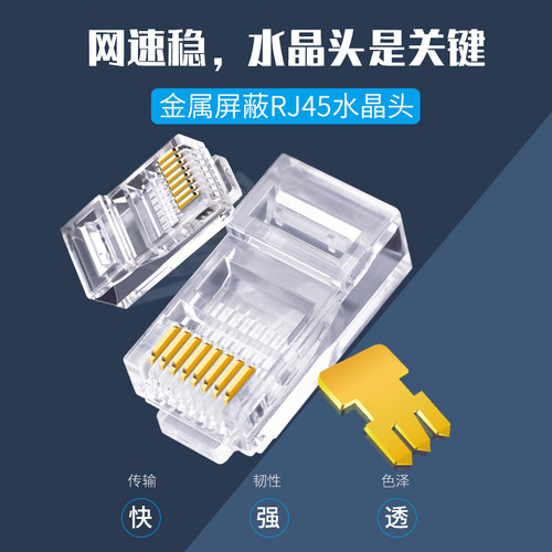 全铜 三叉 新料水晶头 贯通设计