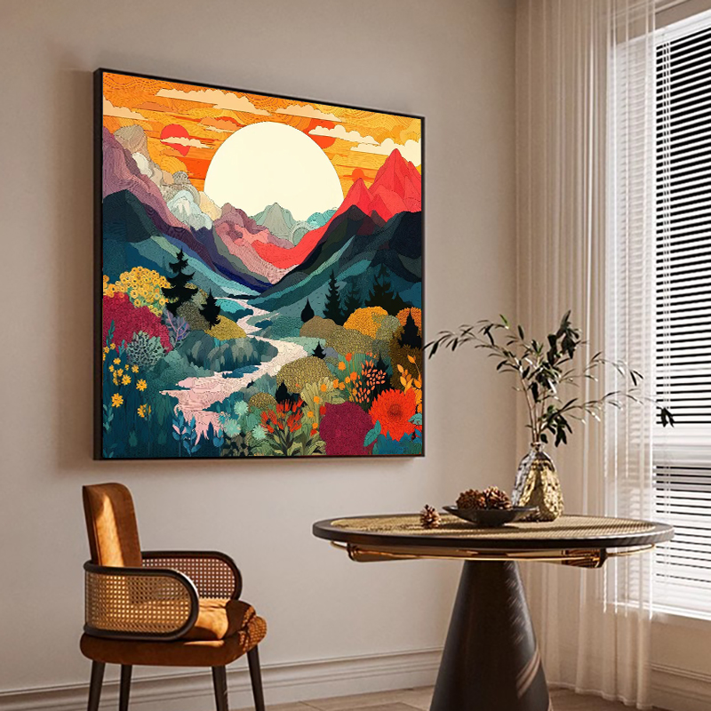 多巴胺日出风景客厅装饰画