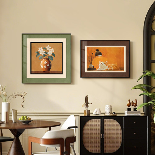 美拉德风餐厅组合装饰画法式复古