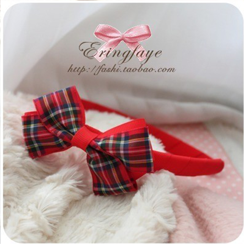 发箍可爱风婴儿格子发卡