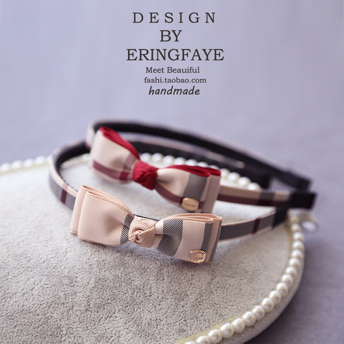 英伦风儿童格子实用日常学生发箍