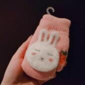 可爱小兔子系列儿童手套9个月 6岁女童秋冬温暖超软手套分指全指