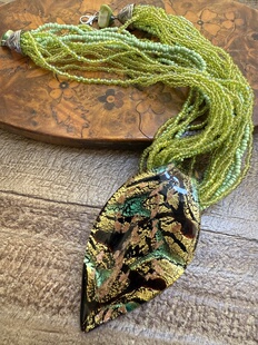 中古默认微瑕不退不换 穆拉诺打标琉璃项链 意大利