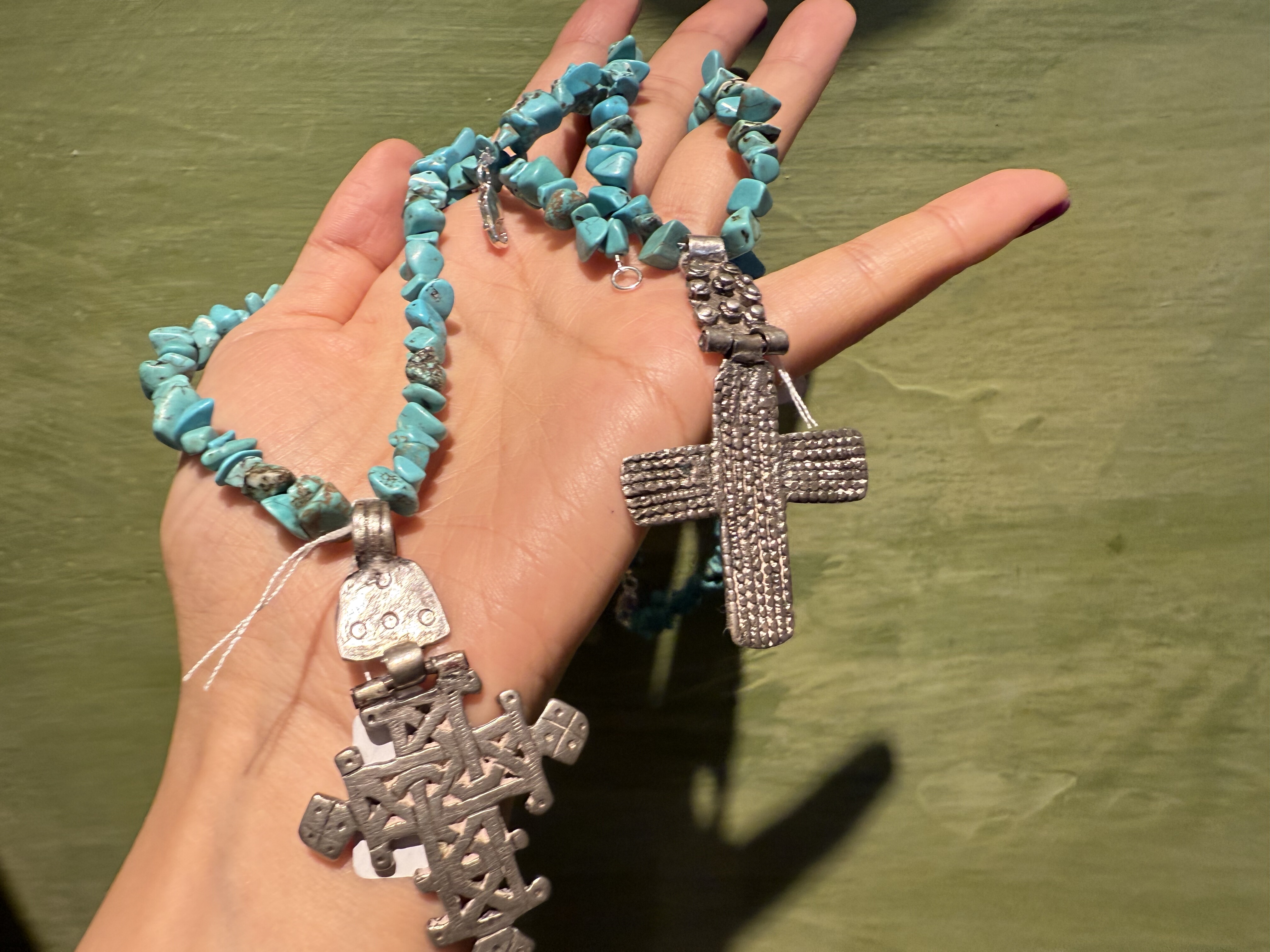 中古默认微瑕不退不换 仿松老银项链  意大利