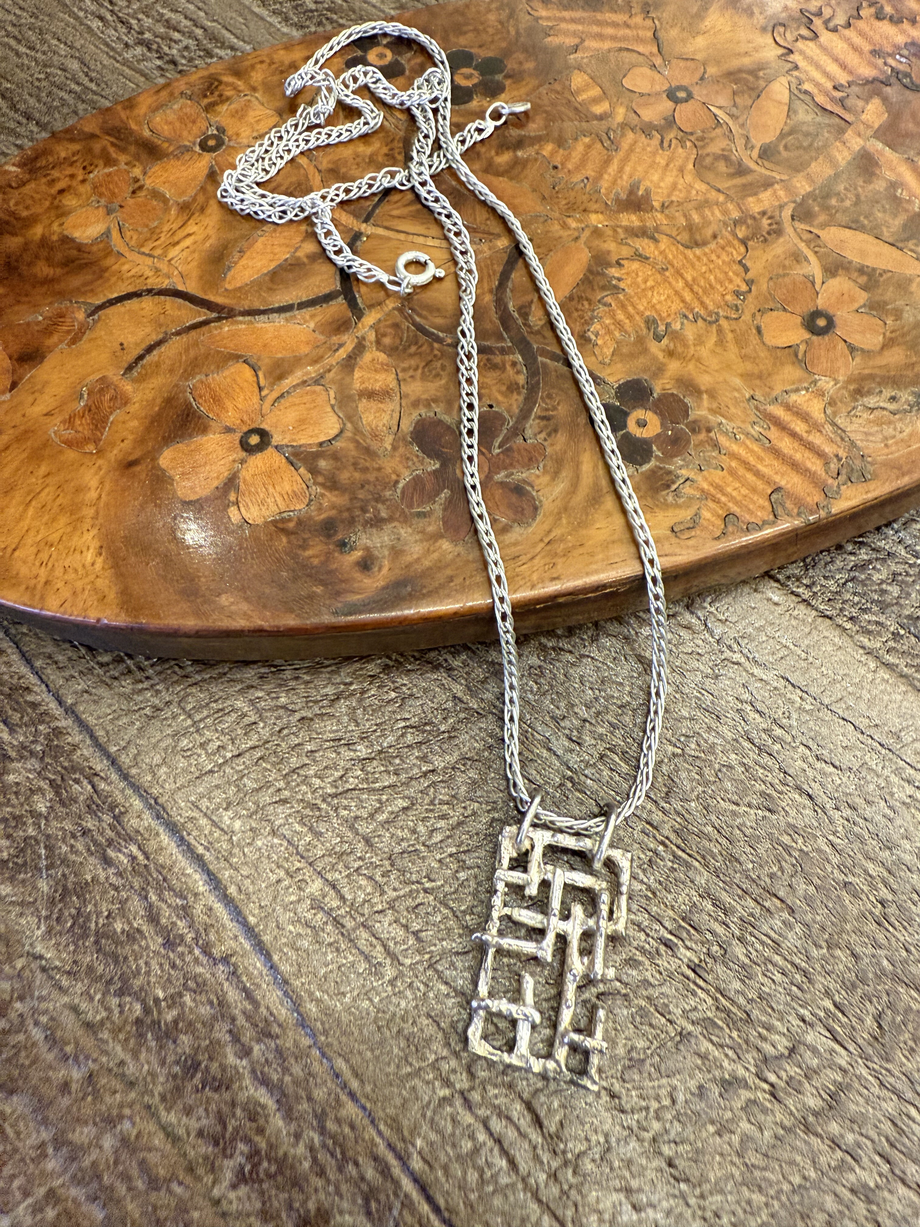 中古不完美不退不换   艺术感银项链 意大利