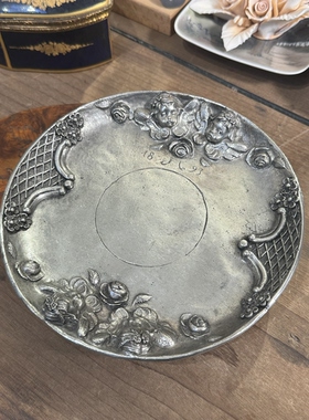 中古默认微瑕不退不换  1893 年古董锡盘 德国