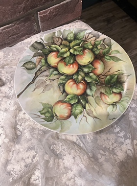 Vintage欧洲中古满手绘盘子