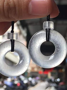 翡翠玉佛观音葫芦如意福瓜豆吊坠花件天然A缅甸1600.3甜甜圈