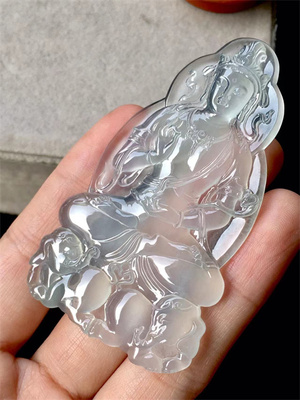 翡翠玉佛观音葫芦如意福瓜豆吊坠花件天然A缅甸1000.5普贤