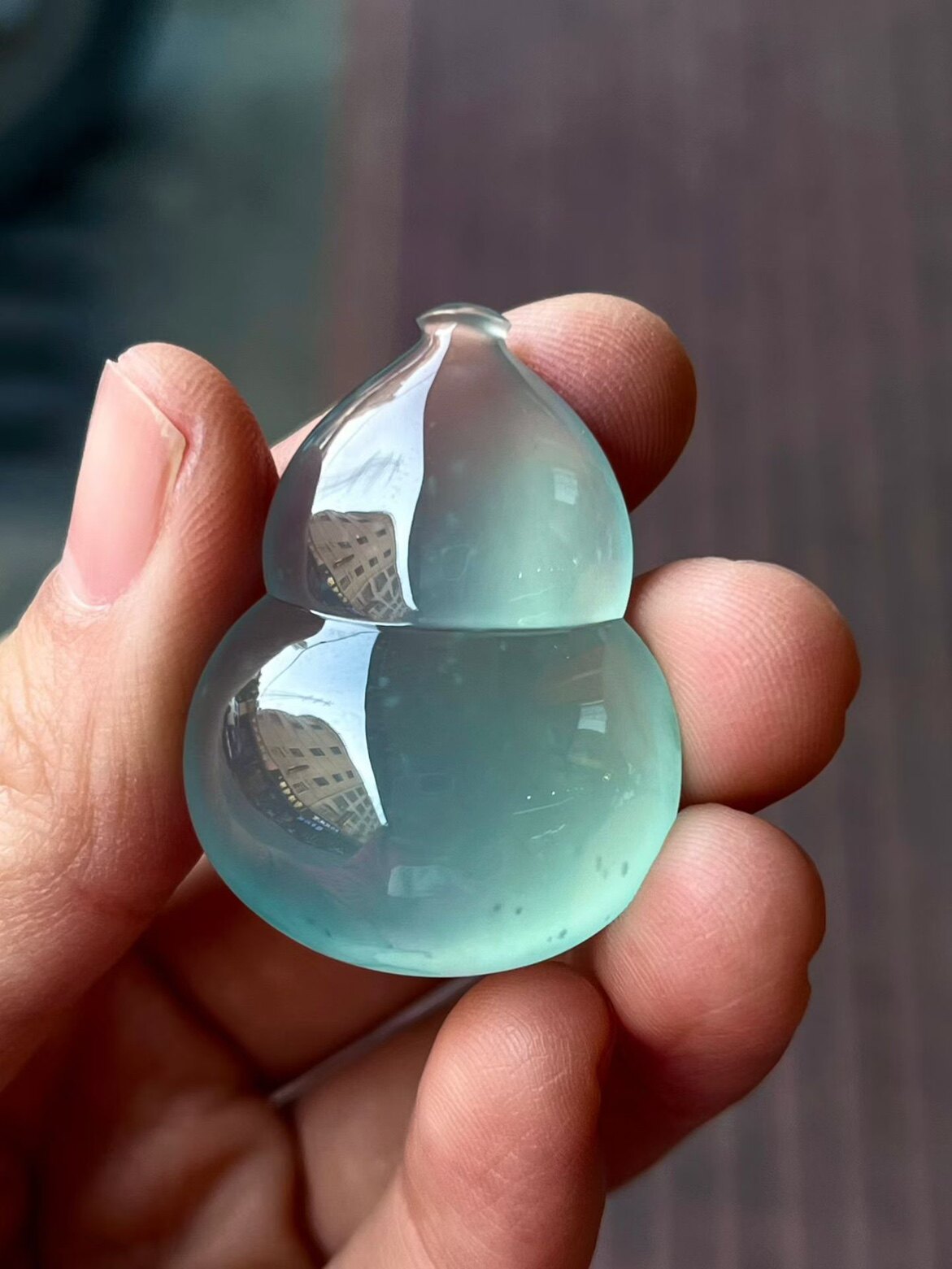 天然翡翠天空蓝大葫芦3550.3