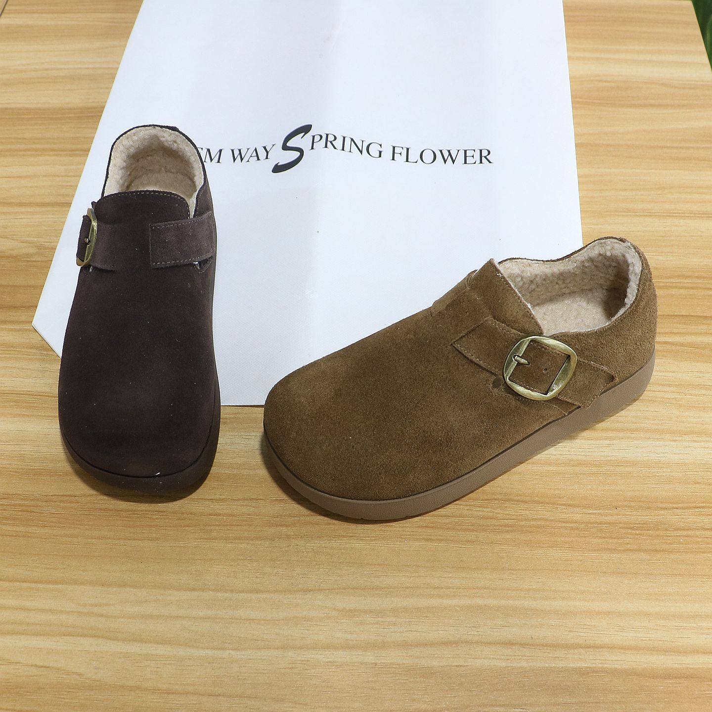 诗路花语女鞋2025冬真皮勃肯鞋加绒保暖魔术贴软底乐福鞋221-549,女鞋,勃肯鞋/软木鞋,淘宝优惠券,粉丝福利购,淘宝优惠卷