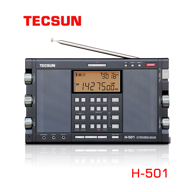 Tecsun/德生H-501双喇叭便携式全波段带收音机音乐播放器调频中波短波单边带收音机蓝牙音箱三次变频插卡MP3 影音电器 收音机 原图主图