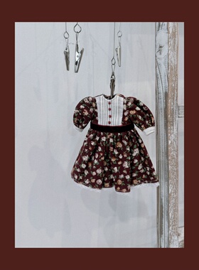 1/6娃娃衣服小布blythe bjd  ob22 ob24娃衣碎花连衣裙