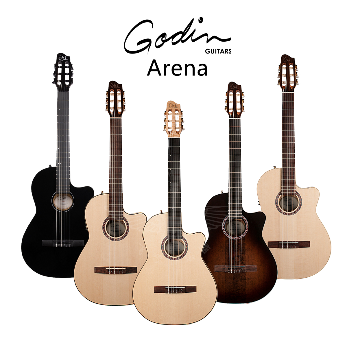 飞琴行 Godin Arena CW 尼龙弦缺角跨界 全单电箱吉他