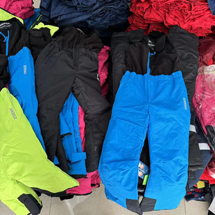 外贸特价儿童连体滑雪裤宝宝加绒加厚儿童背带棉裤防风防水男女童