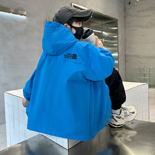 巴拉线上冲锋衣男童运动潮流外套中大童三防夹克儿童户外登山上衣