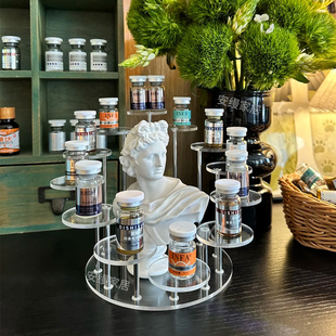 美容院安瓶水光针展示架亚克力透明梯形冻干粉香水小样展台陈列架