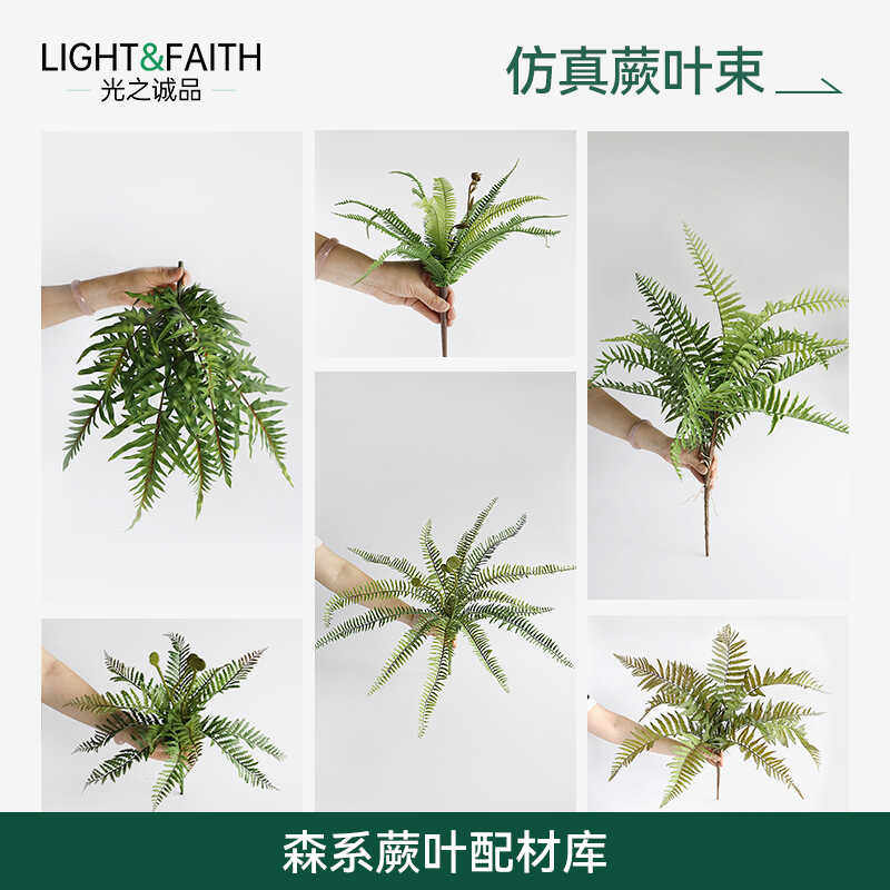 高品质手感大蕨叶蕨草蕨类植物造景绿植壁挂墙面垂吊假草插花设计