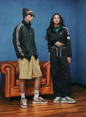 Adidas阿迪达斯三叶草正品春季新款男子运动休闲透气夹克外套