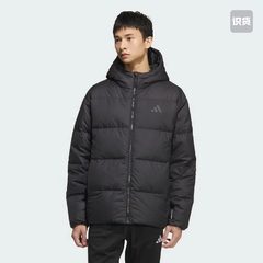 Adidas/阿迪达斯男子舒适百搭保暖连帽短款运动休闲羽绒服KC2478