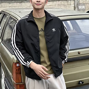 油腻叔adidas阿迪达斯三叶草男女经典梭织宽松运动夹克外套KB2466