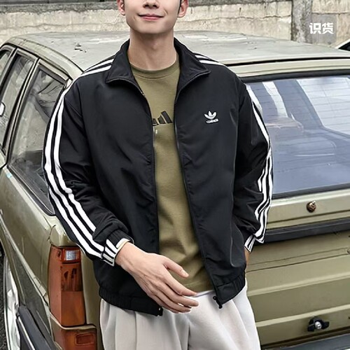油腻叔adidas阿迪达斯三叶草男女经典梭织宽松运动夹克外套KB2466
