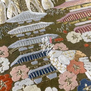 苏绣传统手工老织物金绣缂丝中式 珍藏品 高定衣料面料DIY独款
