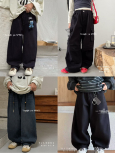 样衣挂板童乐鱼2025秋冬新款男女童韩版百搭休闲加厚保暖牛仔裤