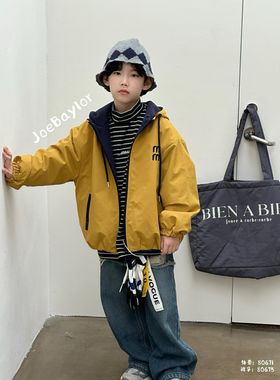 乔贝乐2025秋冬新款男女童韩版百搭休闲二穿外套加绒冲锋衣80671