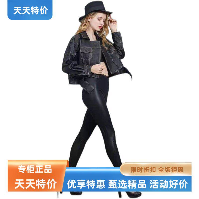 新款丰2019年冬季缇9027皮裤加绒美腿提臀瘦腰修身高弹力亚光裤