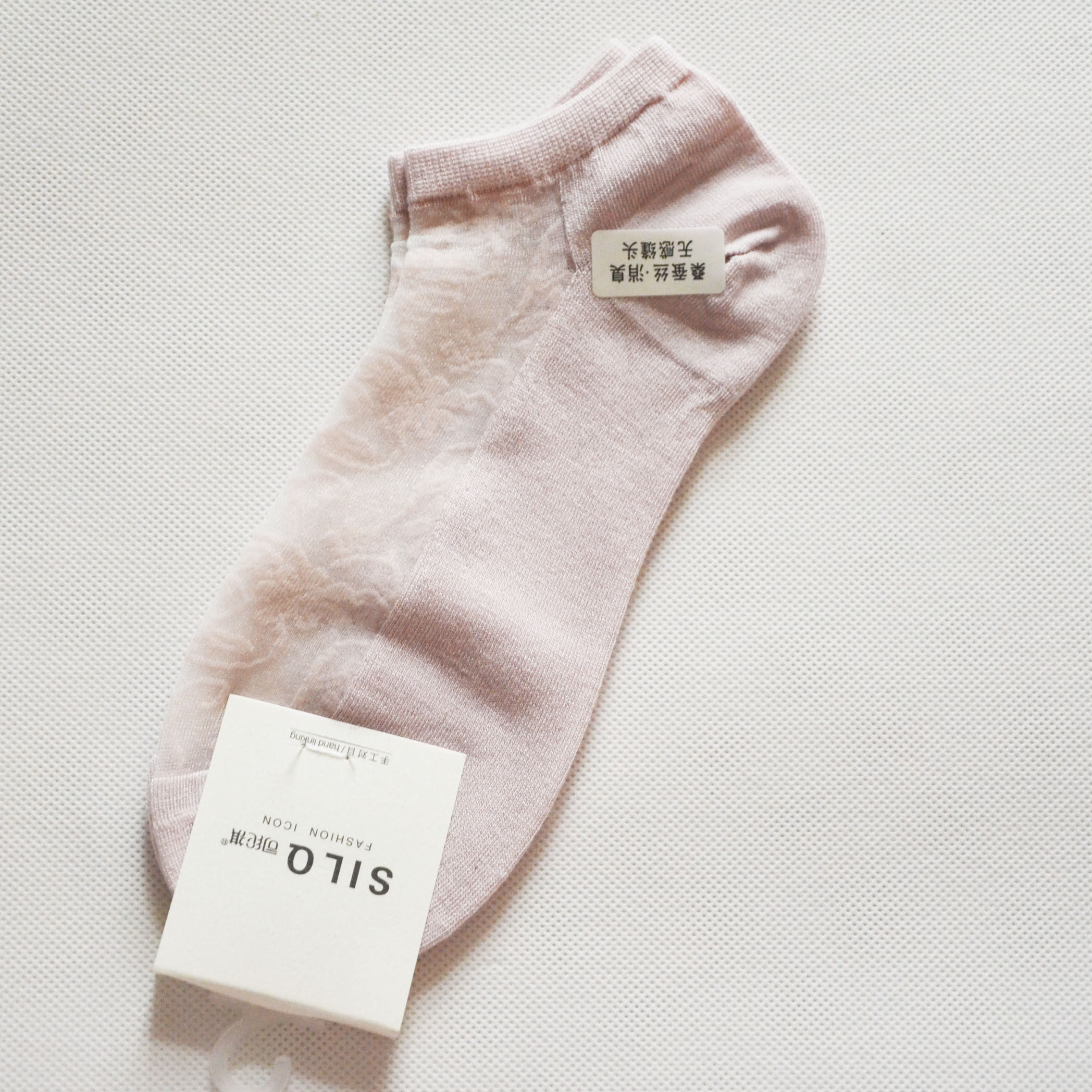 特价春秋夏天司纶祺女士桑蚕丝半纱织花薄款舒适透气骨短筒船袜子