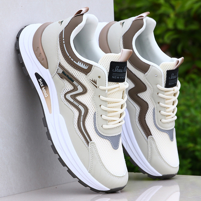 国货品牌春季透气男鞋网面运动鞋男软底2026新款鞋子休闲鞋跑步鞋