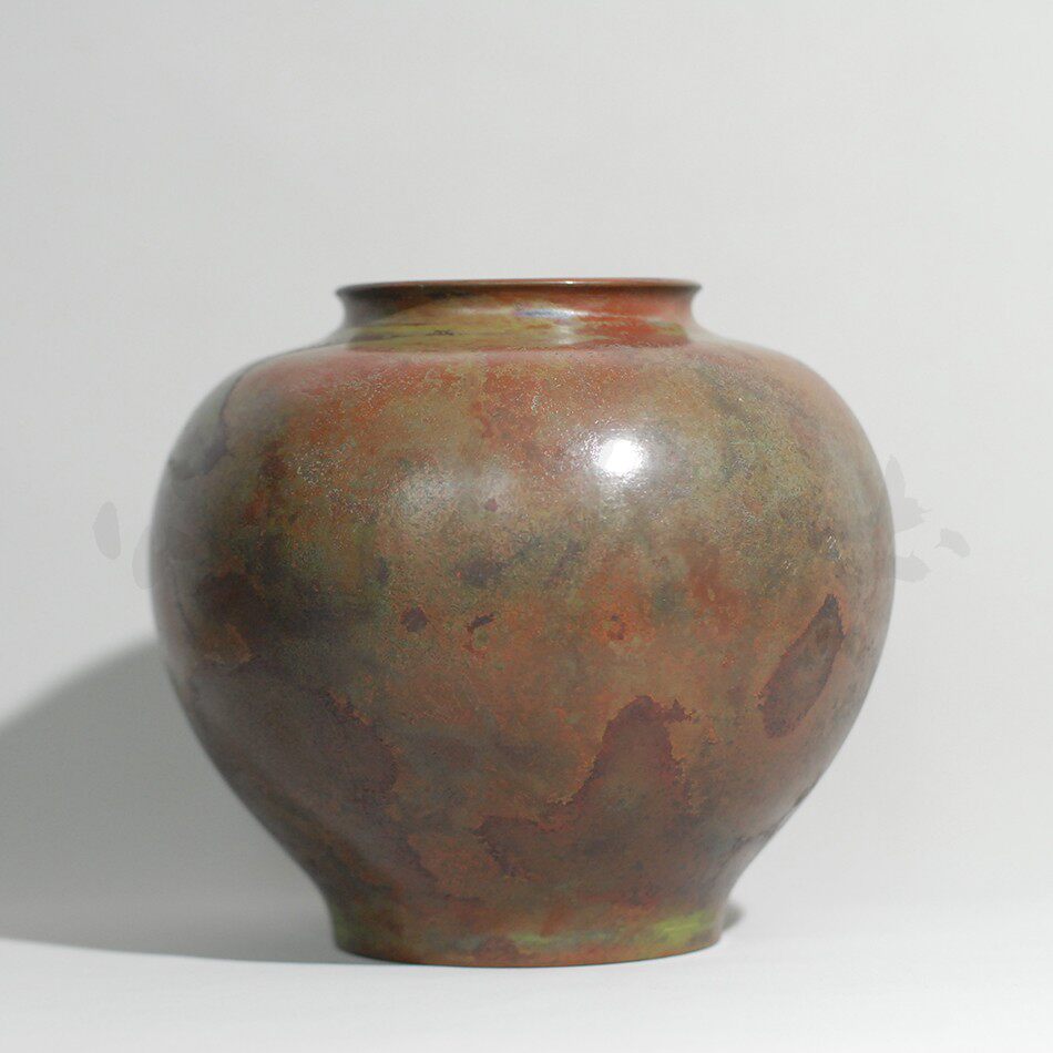『颂雅琴社』日本紫斑铜老铜瓶 花瓶 古董老物 花入花器 插花