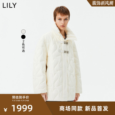 【专柜甄选】LILY2023冬新款女装鹅绒立领香风羽绒服外套小个子女