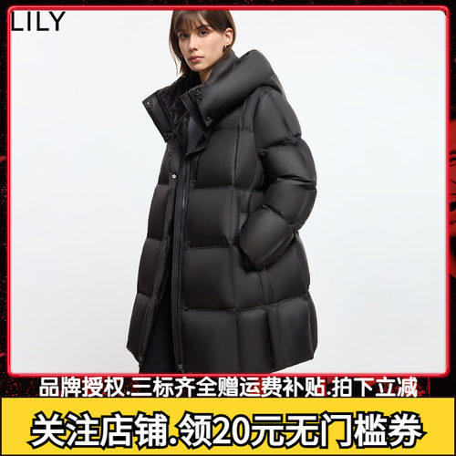 【法奢白金】LILY中长款泡芙鹅绒服女装2025冬季新款加厚羽绒外套