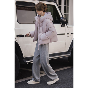 小谷粒绝绝紫羽绒服 90白鸭绒棉服女冬季新款连帽宽松时尚外套