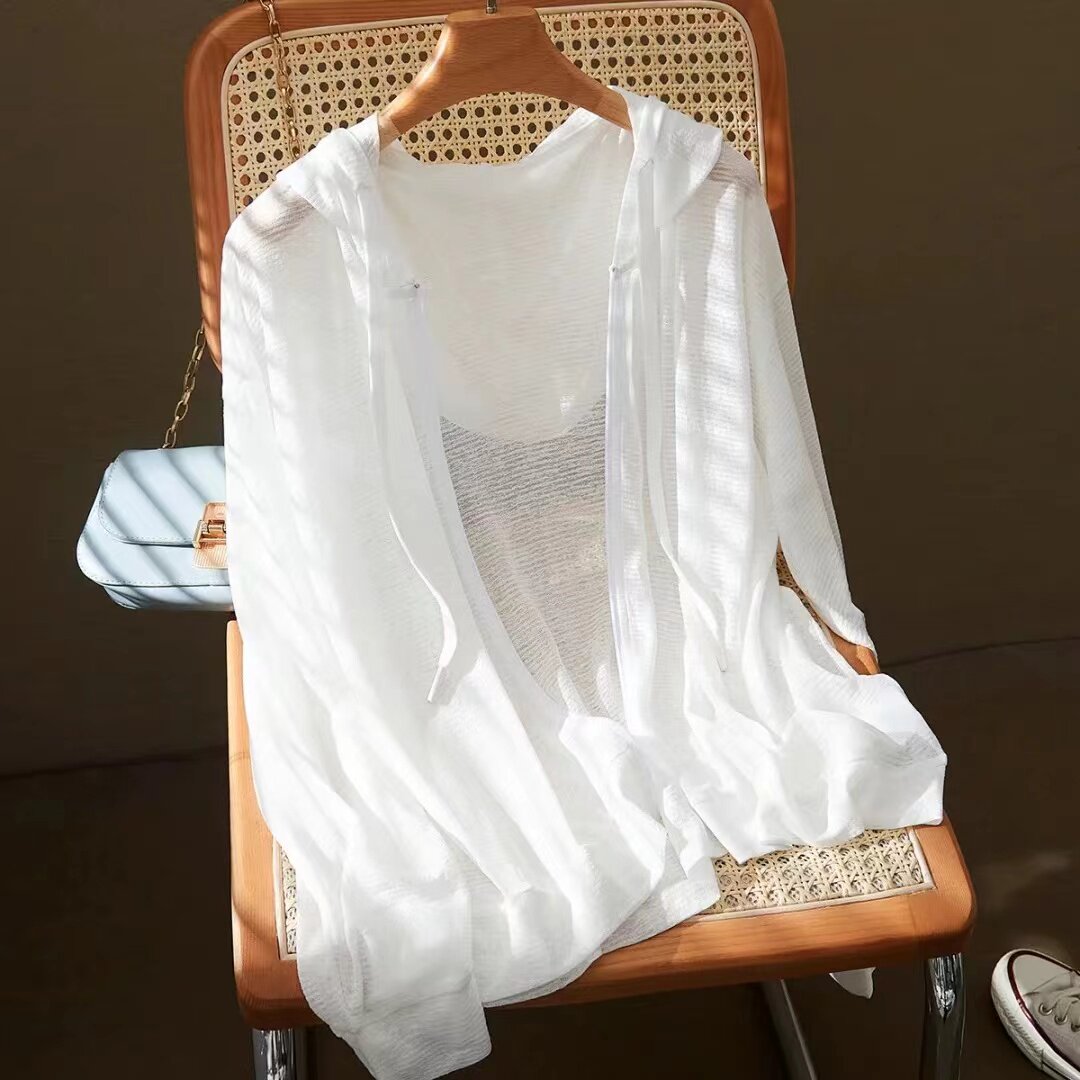 【日式简约风】2024夏季新款百搭连帽遮阳空调衫衣 Danise