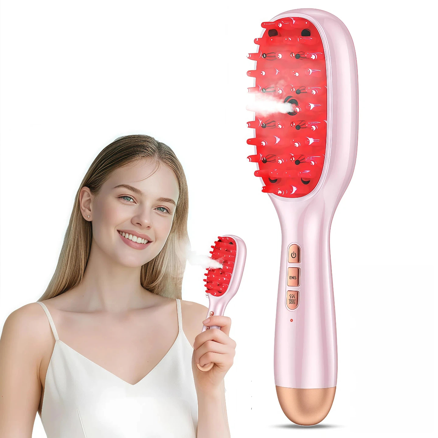 微电流红蓝光生发梳红外线头皮生发仪护发上药器按摩梳子防脱发