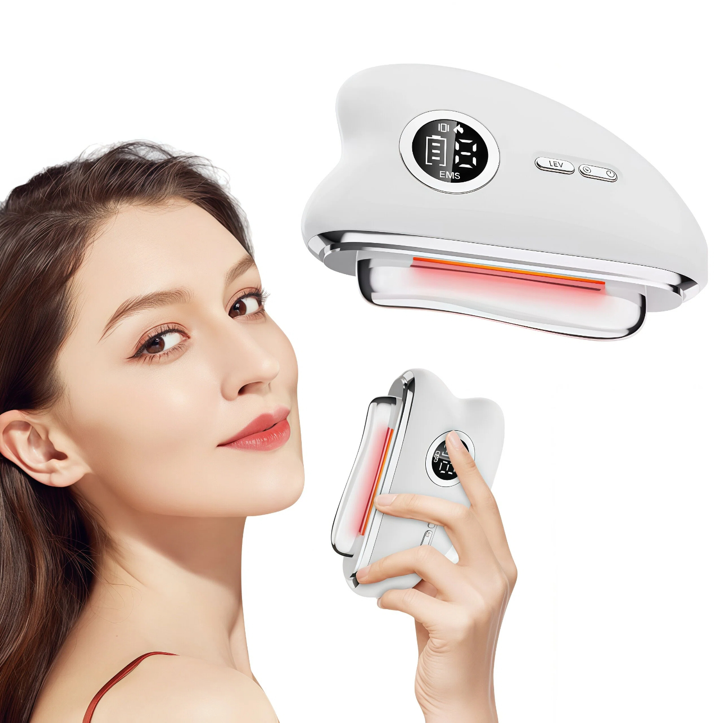 v脸EMS提拉紧致收双下巴苹果肌提升神器脸部塑形瘦脸仪电动刮痧仪