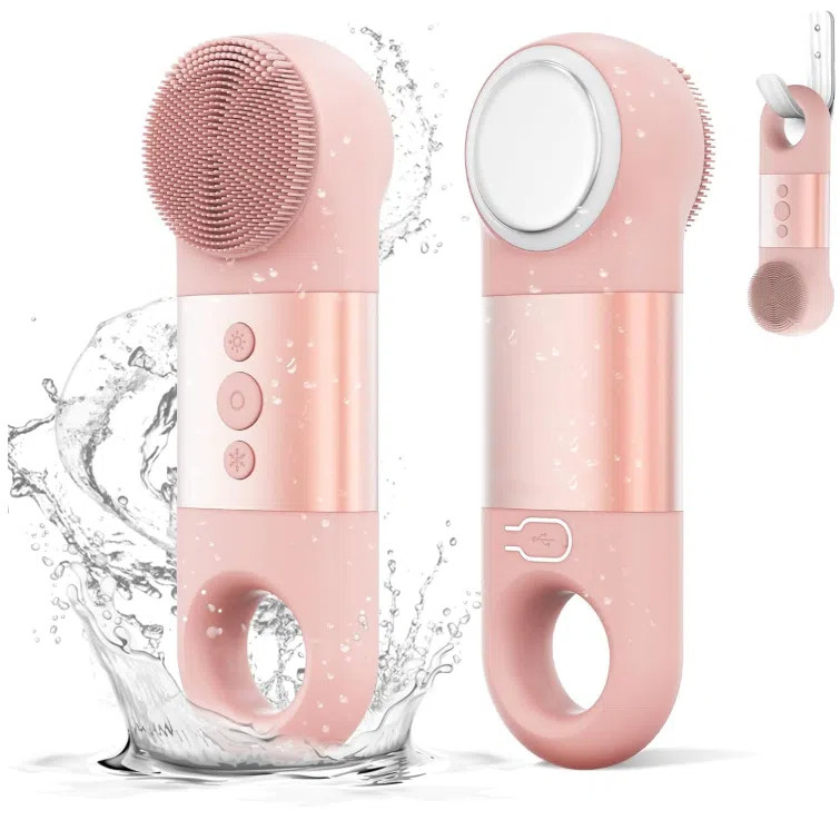 超声波硅胶洁面仪去黑头死皮卸妆仪冷热敷清洁毛孔仪器家用洗脸仪