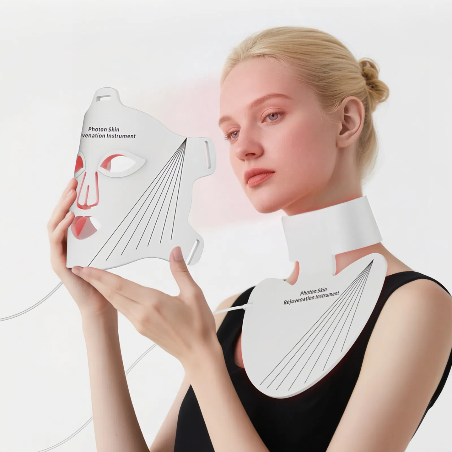 紧致抗皱抗衰老祛痘美白去皱红光蓝光光子塑颜嫩肤去痘面膜美容仪