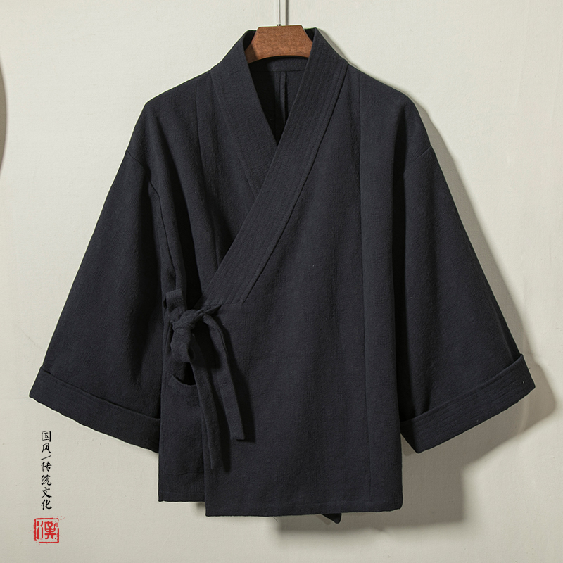 冬季新款棉衣外套国潮中式禅意茶服休闲黑色居士服藏青色禅修服男