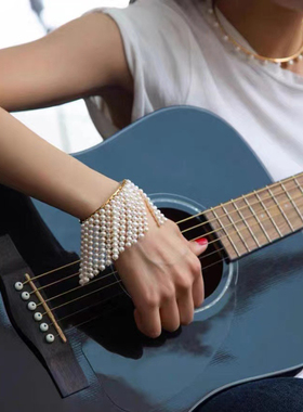 时髦气质珍珠流苏手镯