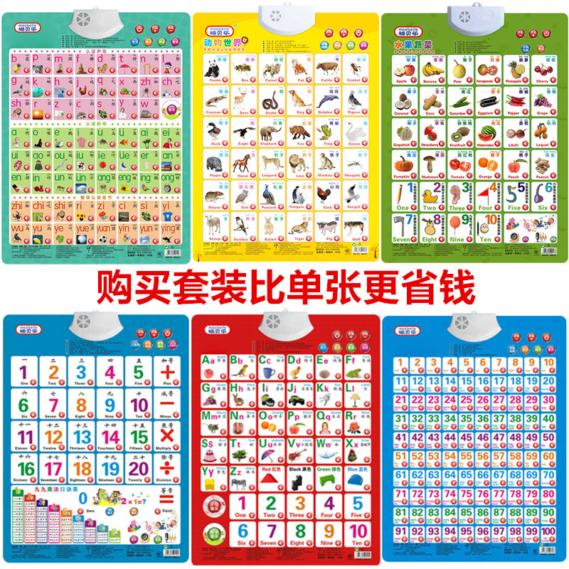 小学汉语拼音之自然拼读全部发有声早教挂图凹凸儿童儿歌点读海报