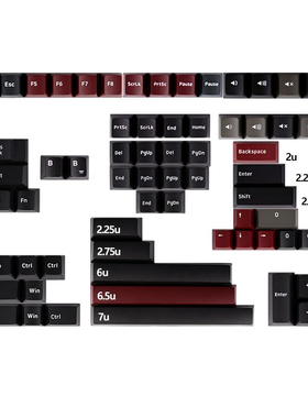 腹灵DOlCH灰黑配色整套增补键帽空格键回车键原厂高度PBT材质