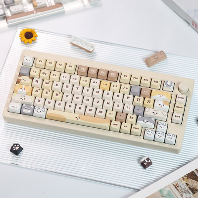 SOULCAT狗狗堆叠键帽MAO高度热升华工艺PBT材质猫猫可爱键帽