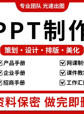 PPT制作代做定制美化修改企业宣传帮做汇报课件设计年终总结述职